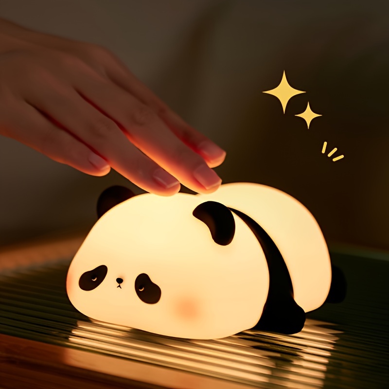 

Adorable Panda Silicone Touch Light - 3-level Dimmable, Usb Rechargeable, Perfect For Bedroom Decor & Gifts