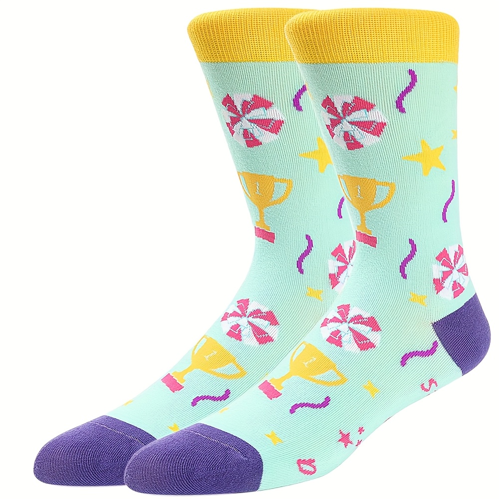 1 Pair 'just A Who Love Cheer' Women's Cheerleading Warm Mid-calf Socks Go Go Cheer Outdoor Socks
