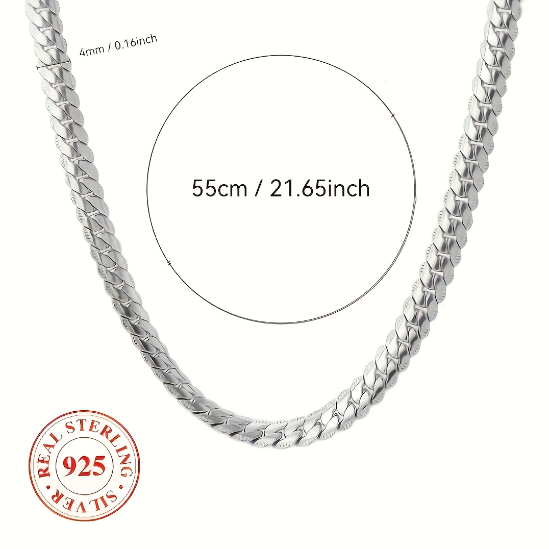 Colier țesut de lux din argint 925, unisex, la modă și versatil, lanț simplu retro și elegant, potrivit pentru purtarea zilnică și diverse ocazii