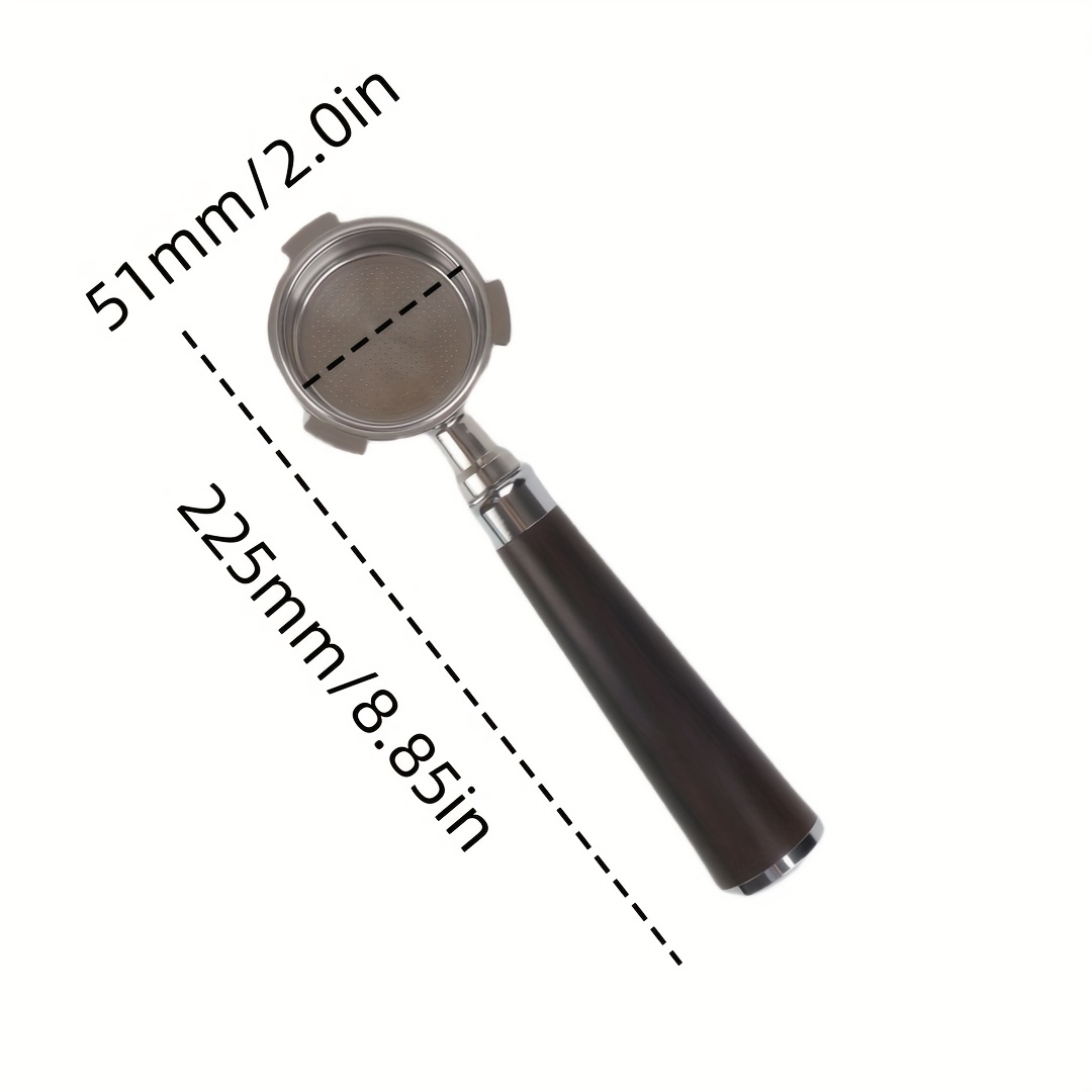 1pc commercial grade 51mm naked portafilter for delonghi ec680 ec685   3 ear stainless steel basket durable wooden handle   espresso enthusiasts