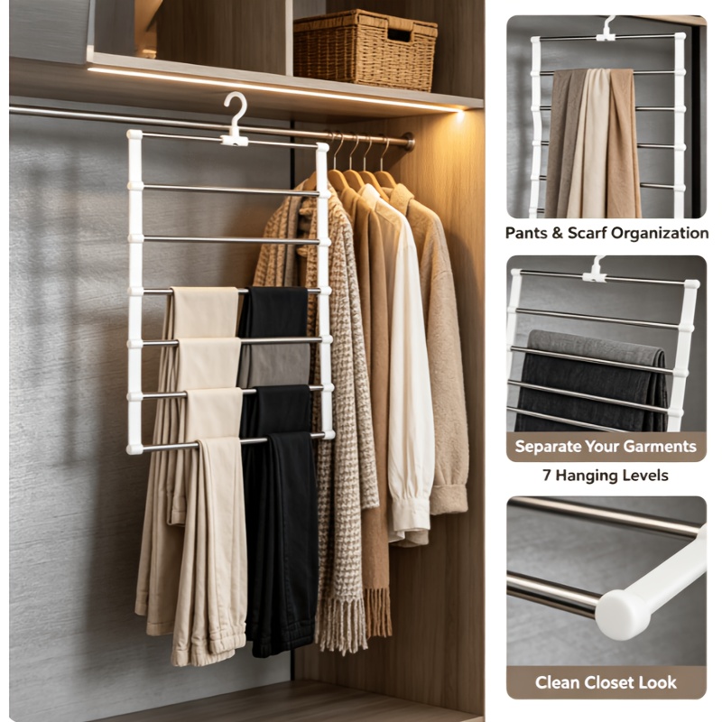 Multi-Layer Anti-Slip Pants Scarf Storage Rack