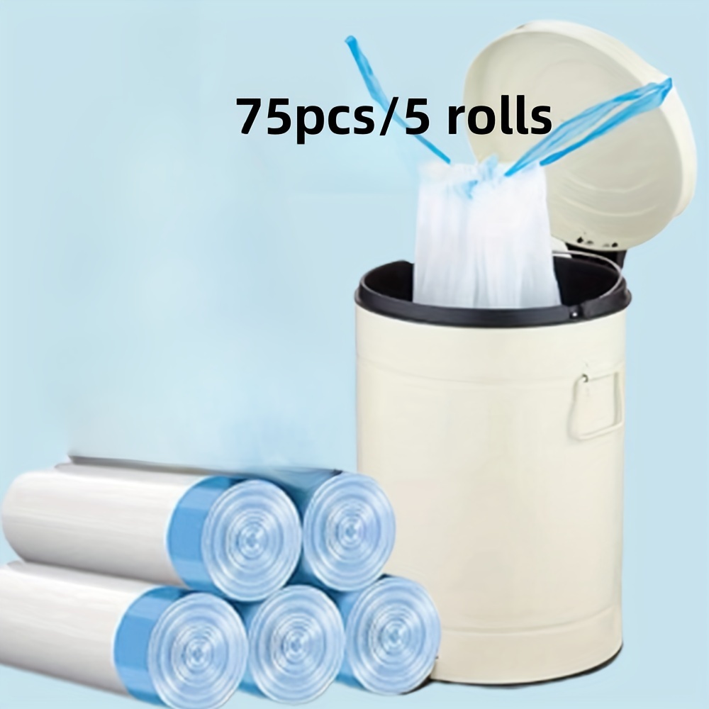 

75 Pieces/5 Rolls Of 2.6 Gallon Trash Bags: Perfectly Sized For Most Small Trash Cans - High Quality, , And Durable