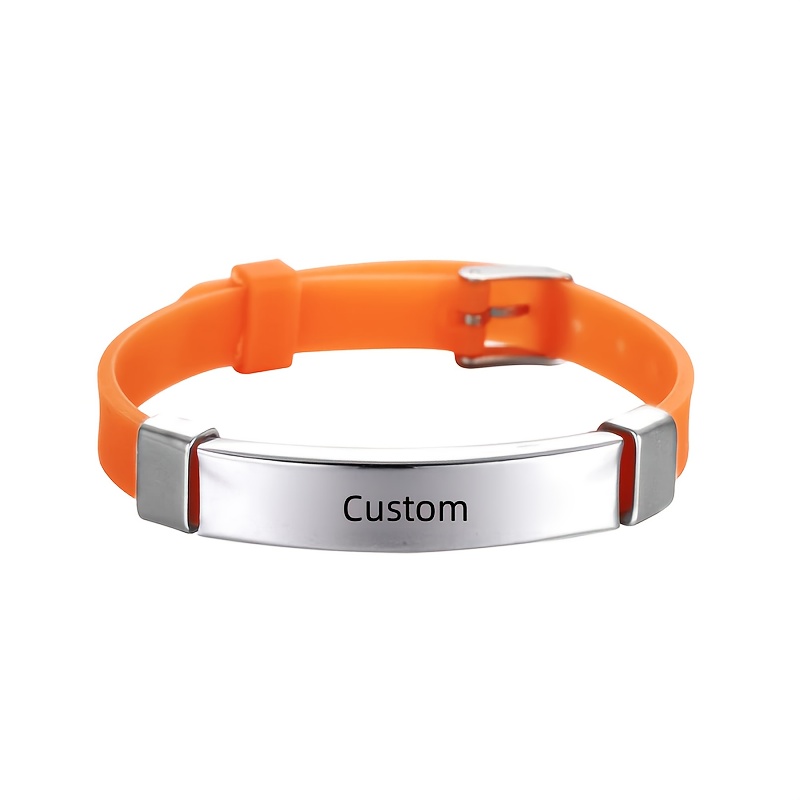 E-shop [Personalisiert] 1 Stück Herren- und Damenmode-Armband Notfall-Namen-Handy-Armband 304 304 304 304 Edelstahl-Armband Personalisiert 304 304 304