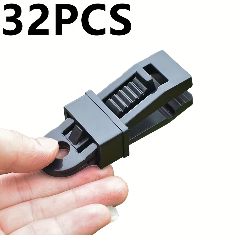 E-shop 16/32 Stück Planenclips, Schwerlast-Planenklammern mit Sicherungsgriff, Wiederverwendbare Planenbefestigungen für Outdoor-Camping, Markisen,