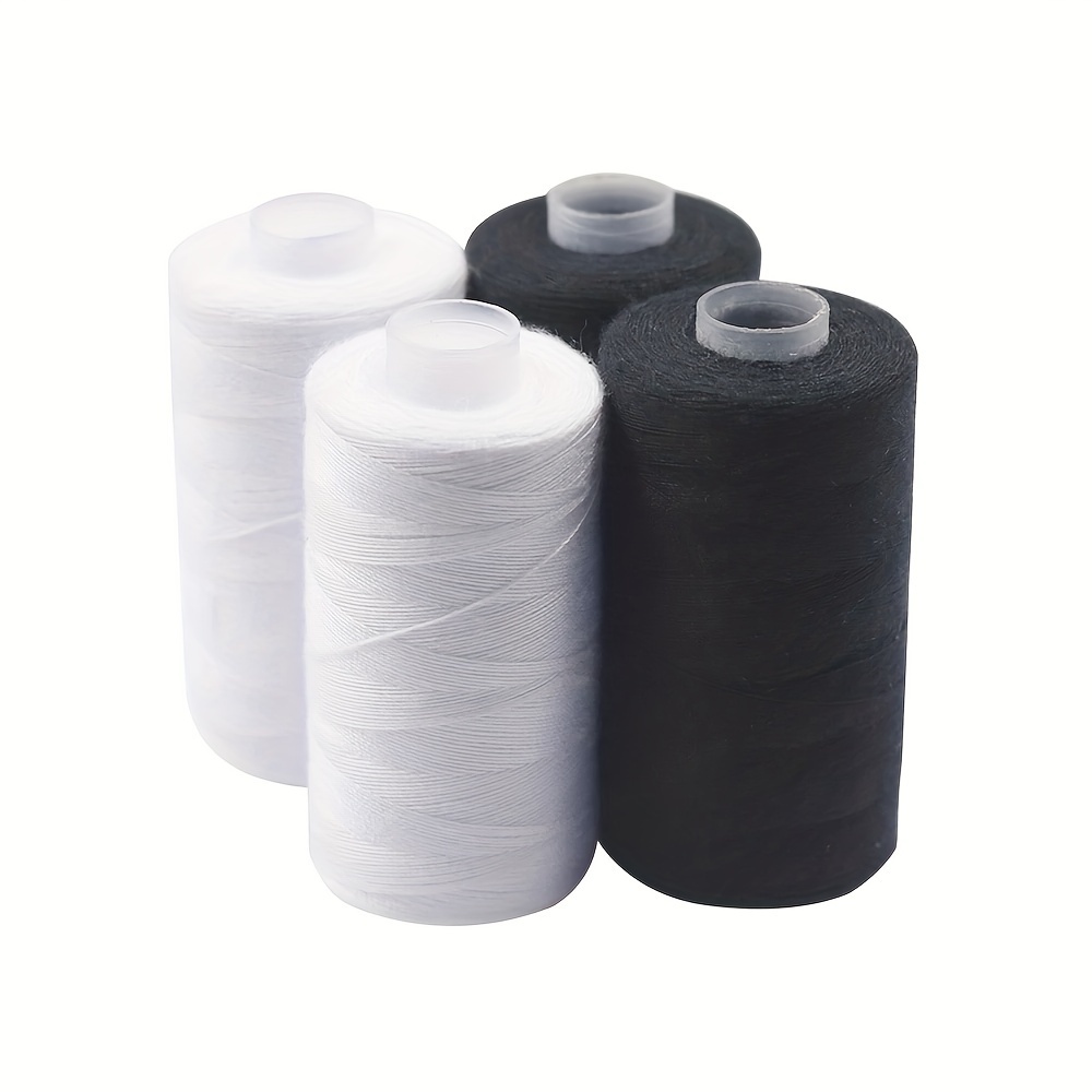 

2/4pcs Black And White Sewing Thread, 500m/roll, High-quality Polyester Threads For Sewing Machine And Hand Stitching