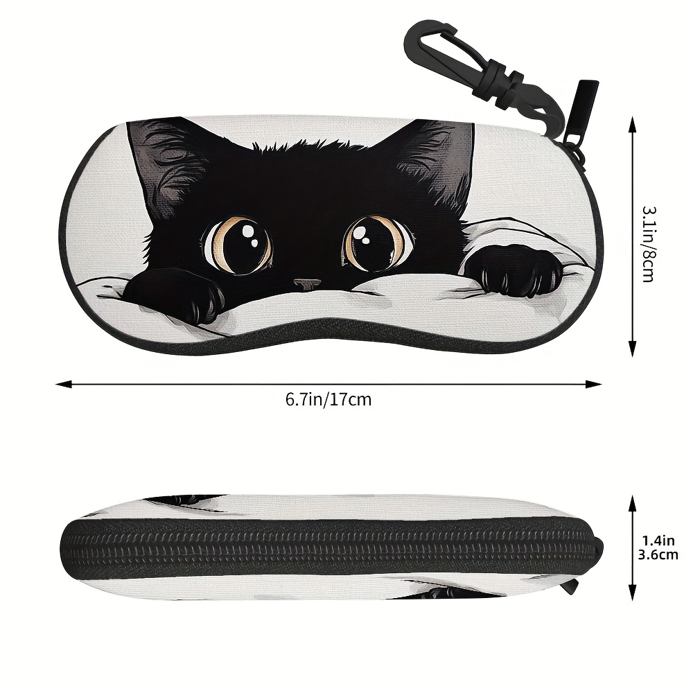 TEMU 1pc, Portable Zippered Eyewear Case, Lightweight And Fashionable For Keeping Stylish Glasses, Ideal For Everyday Use, Work, And Activities