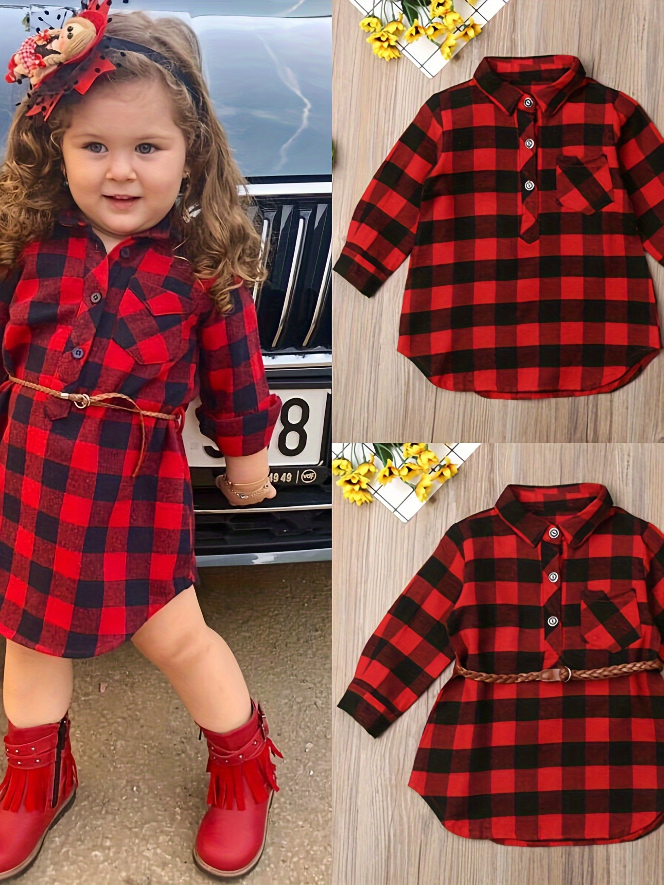 slim fit dress slacks Fall Floral Long Sleeve Baby Toddler Girl Dress main image 0
