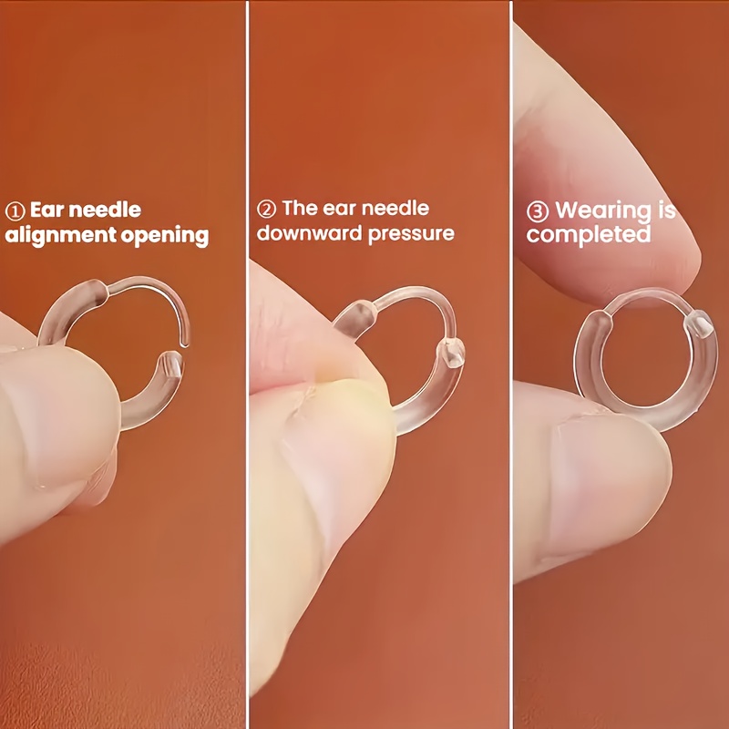 4pcs Minimalist Resin Hoop Earrings Prevent Ear Piercing Clogging