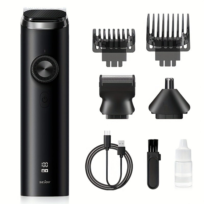 

Men's Beard Trimmer, Cordless Hair Clipper, Hair Trimmer, Beard Body Nose Ear Face Trimmer, Electric Shaver Grooming Set With Usb Charging And Led Display