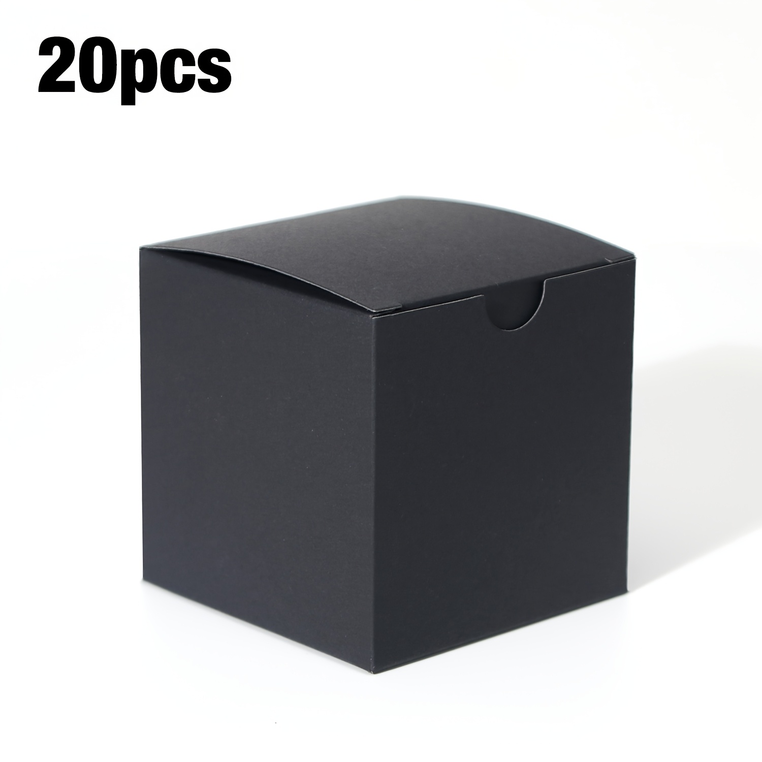 TEMU 20pcs Square Small Paper Boxes 7.6x7.6x7.6cm/3x3x3in White/brown/black/ Candy Boxes Mini Handmade Clay Product Packaging Boxes Handmade