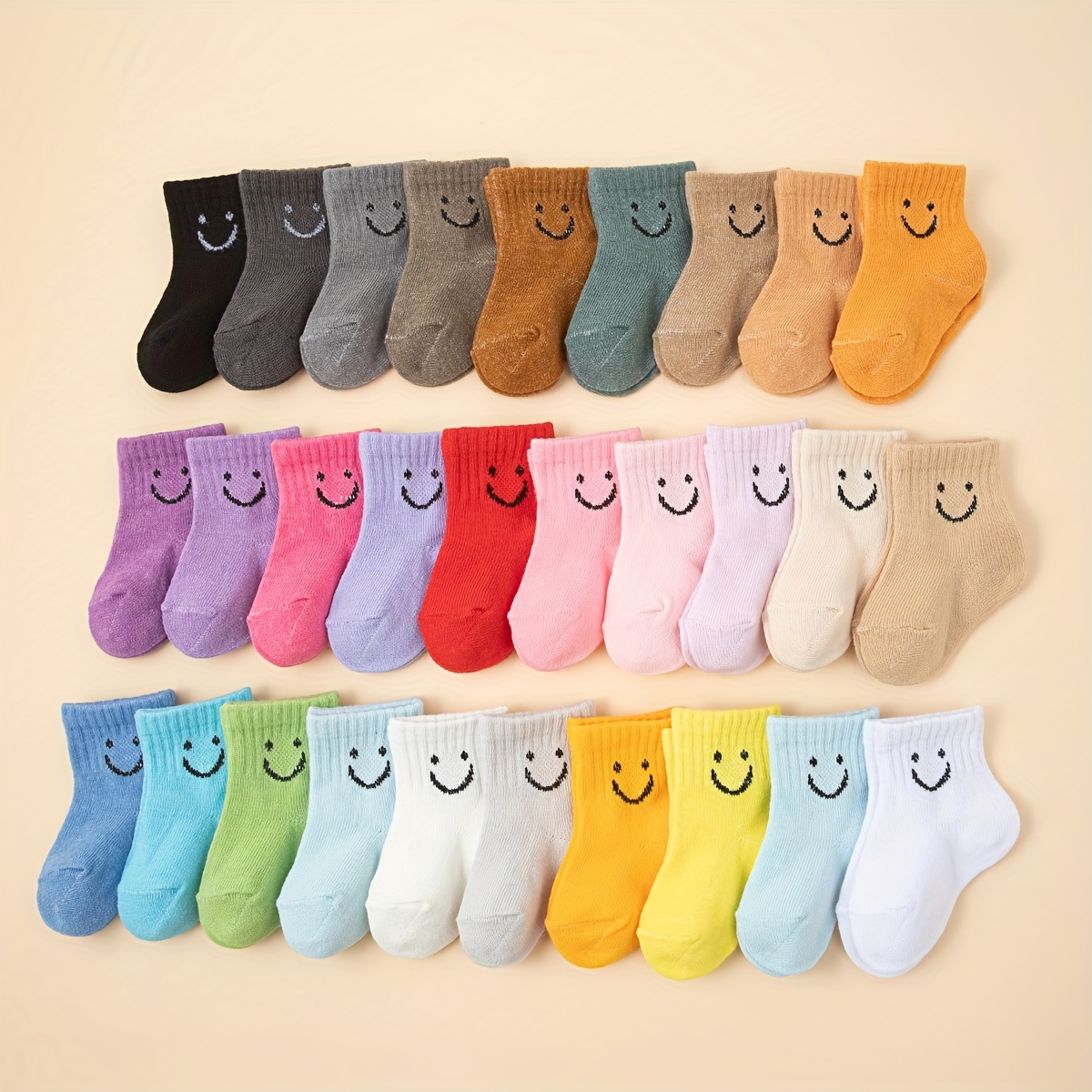 E-shop 10 Paar Baby Socken, Zufällige Farben, Elastische Crew Socken für Frühling & Sommer