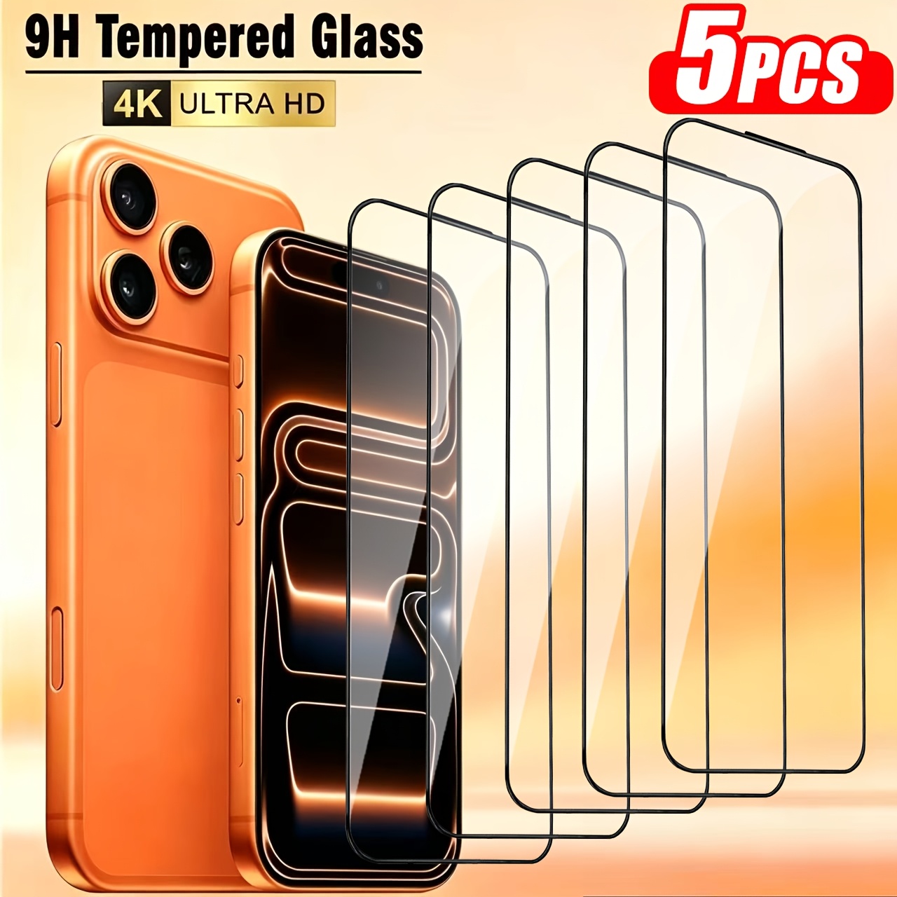 TEMU Set da 5 pellicole ad definizione adatte per iPhone 18 Pro Max/18 Pro/17/16/15/14/13/12/11 Pro Max, protezioni per telefono - a trasparenti ad