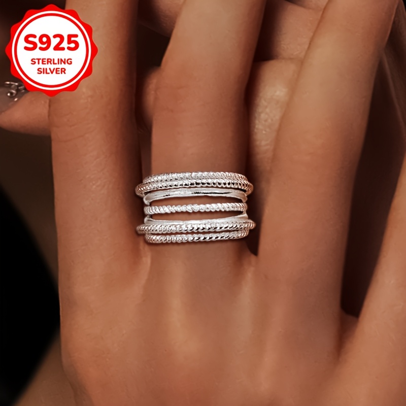 S925silvery4g Women's Unique Multi-layer Ring