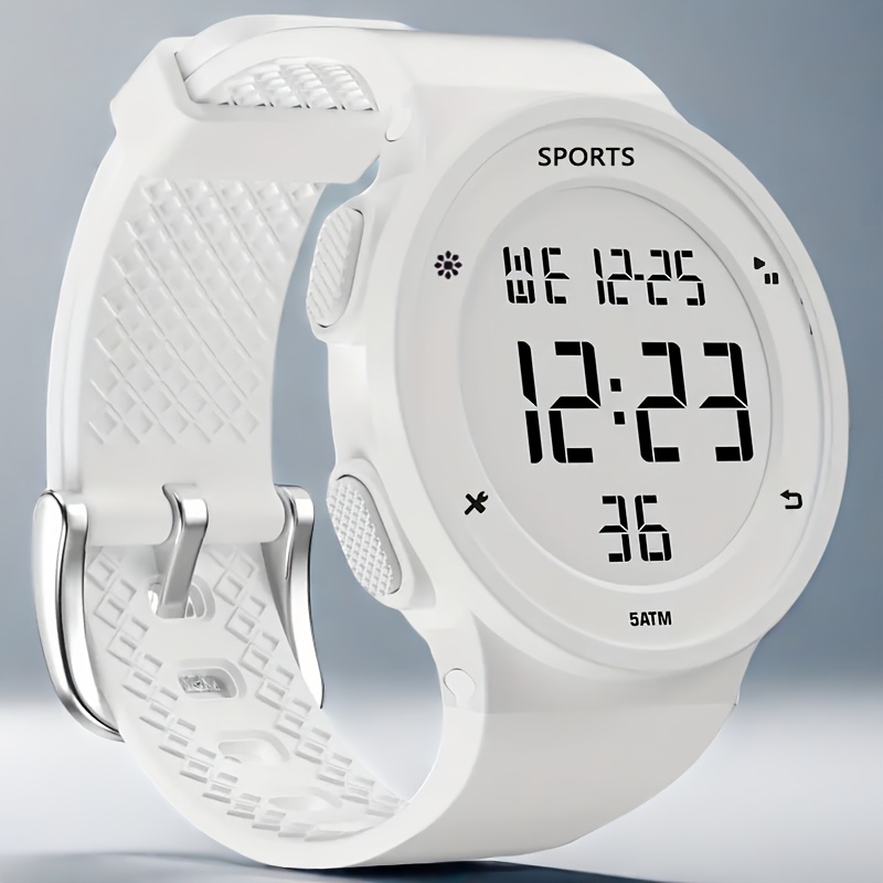 Reloj deportivo digital con alarma, cronómetro y fecha, correa de silicón, luz de fondo luminosa, multifuncional para estudiantes y parejas