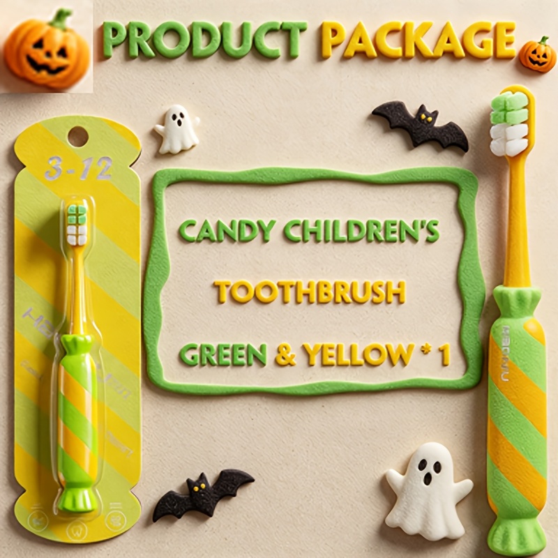 Candy Shaped Handle Cute Toothbrush, 4 Bright Color Training Toothbrush