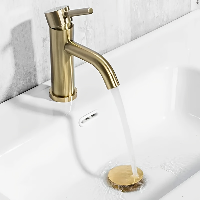 Stainless Steel Pop-Up Sink Drain Stopper with Painted Finish, Suitable for Bathroom and Kitchen Drains, Manual Operation, Matte Black, Golden Pull, Electroplated Silver, Available in Three Colors