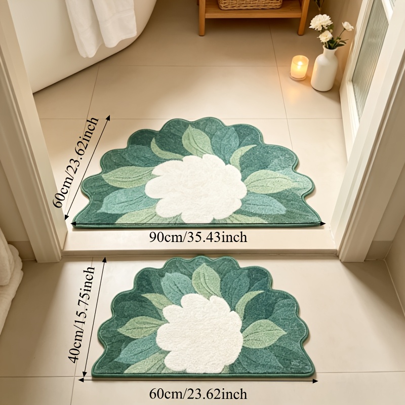 TEMU Faux Cashmere 900g+9mm French Retro Floral Entrance Anti-slip Mat Spring Fresh Bedroom Decor Carpet Light Luxury Premium Hallway Carpet Fluffy