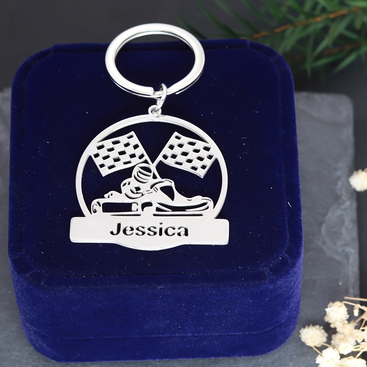 TEMU Custom Name Keyring With Laser Engraved Nameplate Keychain, Father's Gift Personalized Stainless Steel Keychain, Best For Christmas, Perfect For