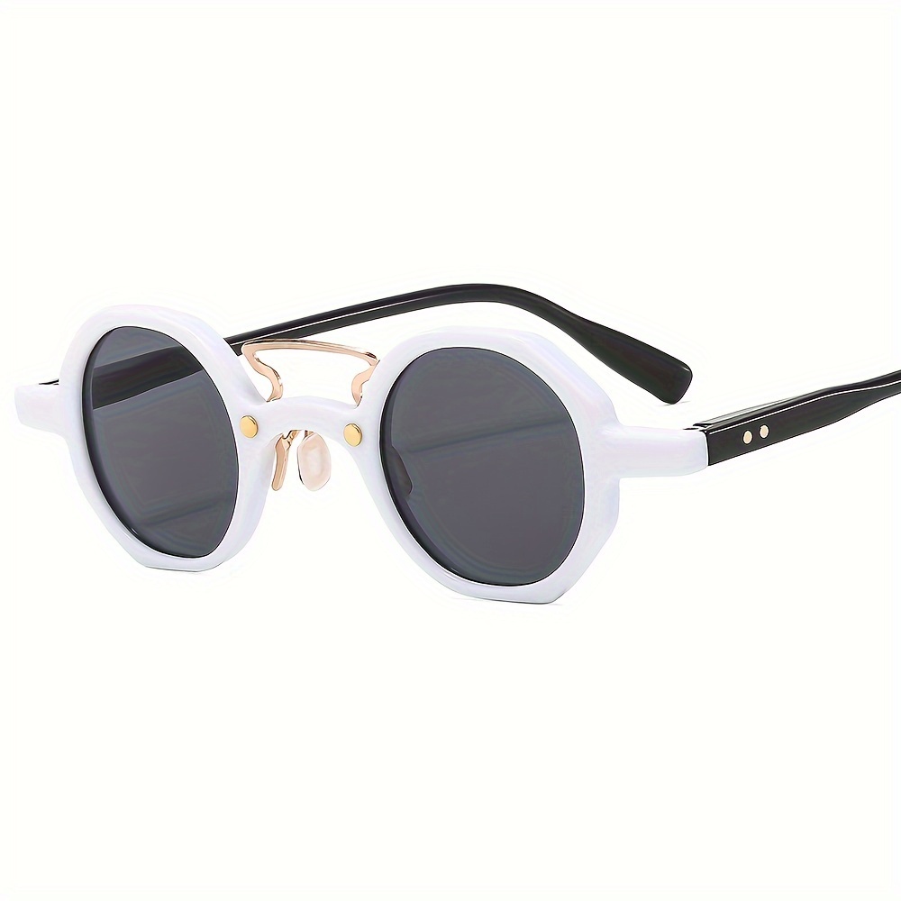 1pc Men's Sunglasses, Big Frame Polygonal Metal Frame Sunglasses