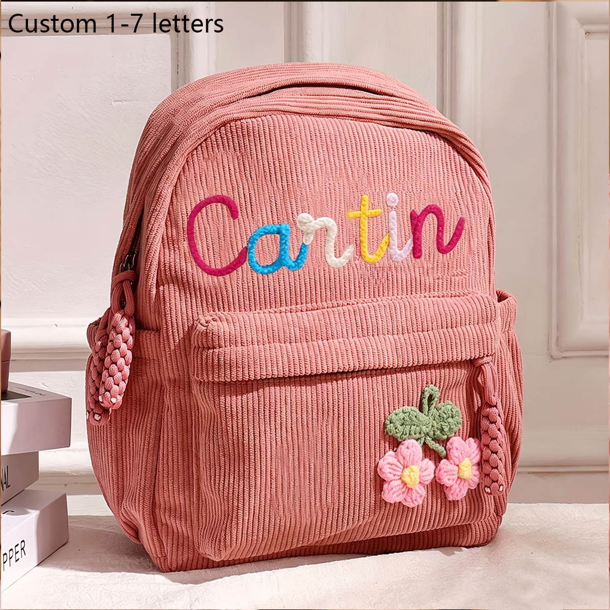 TEMU [customized] 1pc Personalized Handmade Name Backpack, Travel Backpack, Unisex, Birthday Gift, Back-to-school Gift