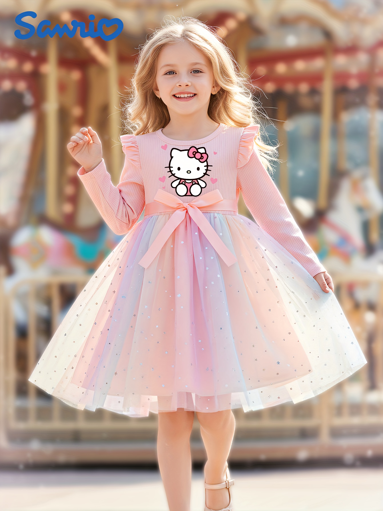 girls cat dress sold on Temu United States