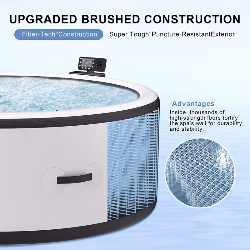 outdoor spa for , foldable tub with adjustable heating, mood lights and insulated cover, built in filtration system for relaxation, recovery and backyard Product details 4