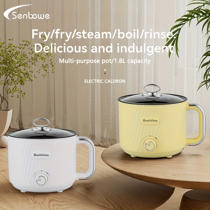 eu plug multi functional electric steamer household electric hot pot for kitchen multi functional rice cooker   student pot   non stick electric frying pan rice cooking pot electric frying pan   stainless steel steaming basket 0