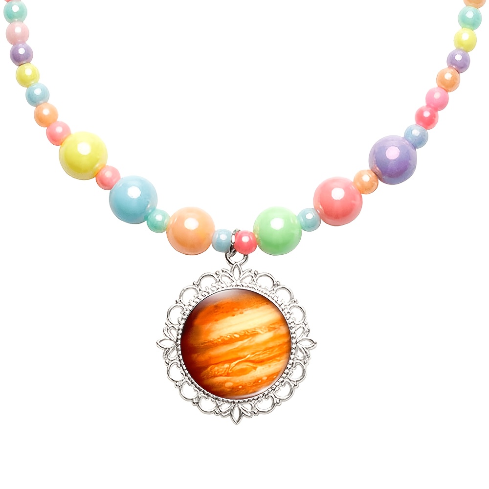 2pc Women's Random Color Necklace & Bracelet Jewelry Set
