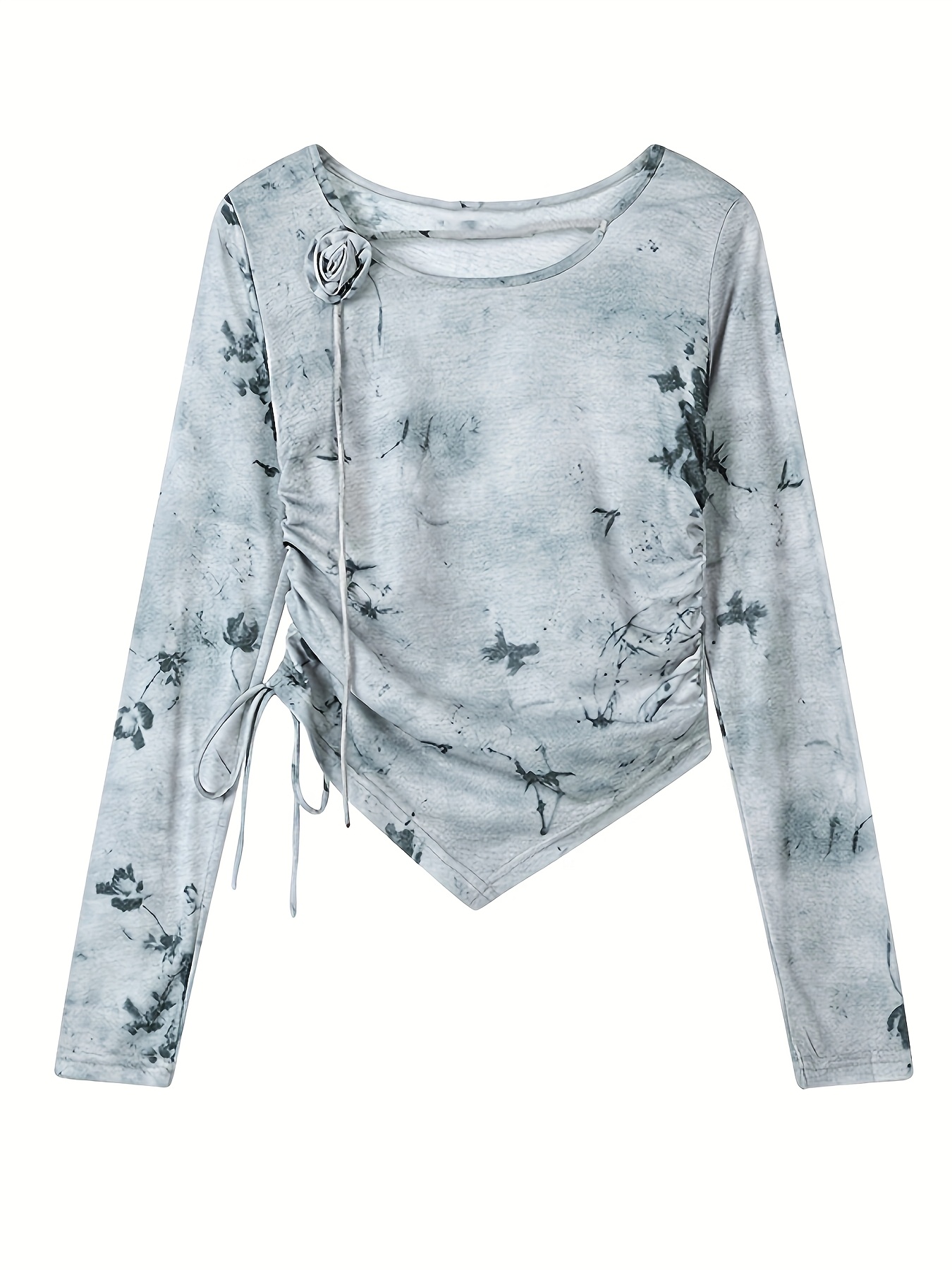 camiseta corta cordón mujer estilo vintage diseño 3d rosas Temu