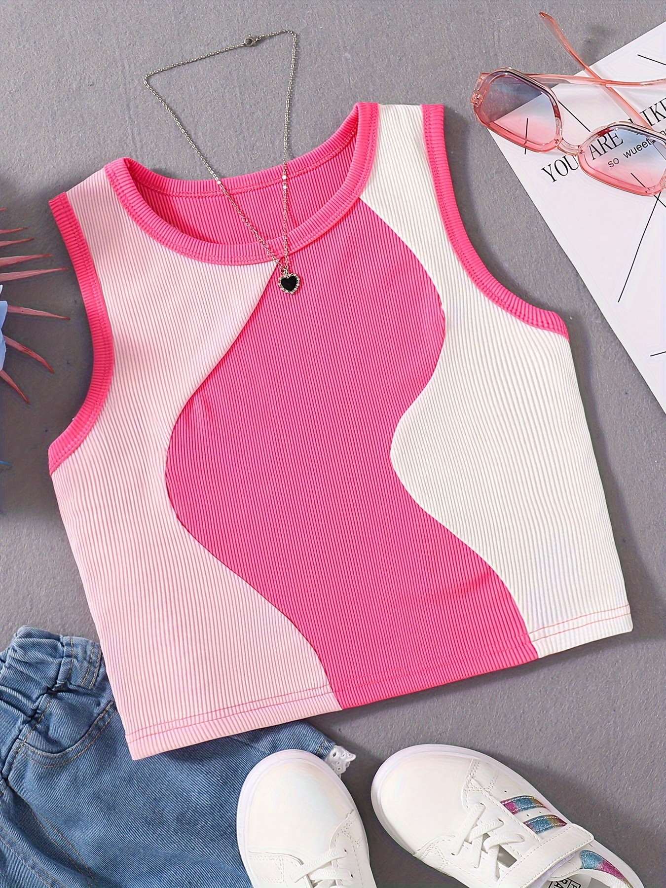 Kids Girls Cotton Crop Top Ribbed Bra Vest Spaghetti Straps Solid Color  Basic Camisole Underwear Casual Gym Fitness Sportwear - AliExpress