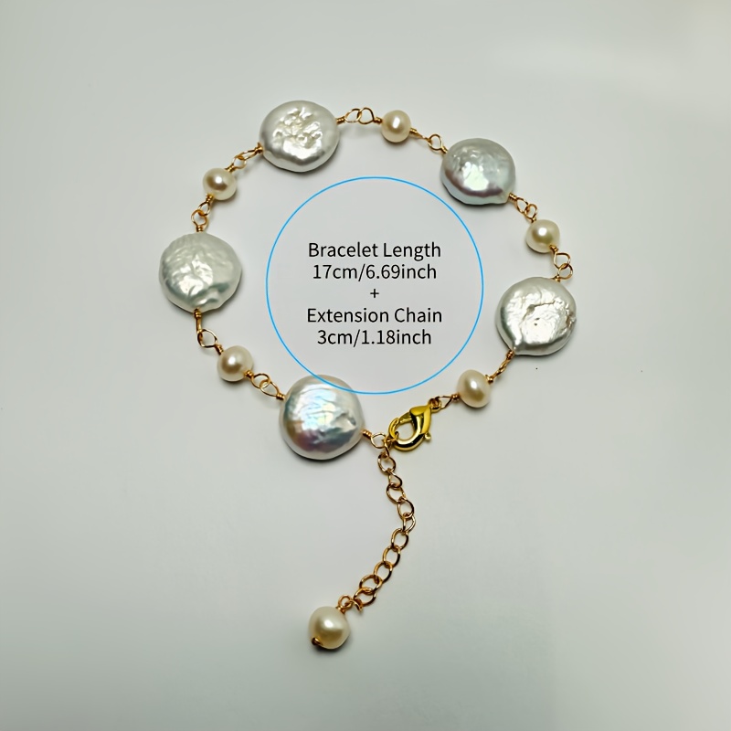 Baroque Pearl Bracelet Button Closure Freshwater Pearls August Birthstone