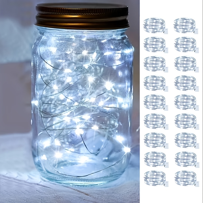 TEMU 18pcs [7ft-20 Led Fairy String Lights] 3 Color Variable Light Fairy Tale Lights, Valentine's Day Dinner Or Christmas Tree Decoration, Holiday