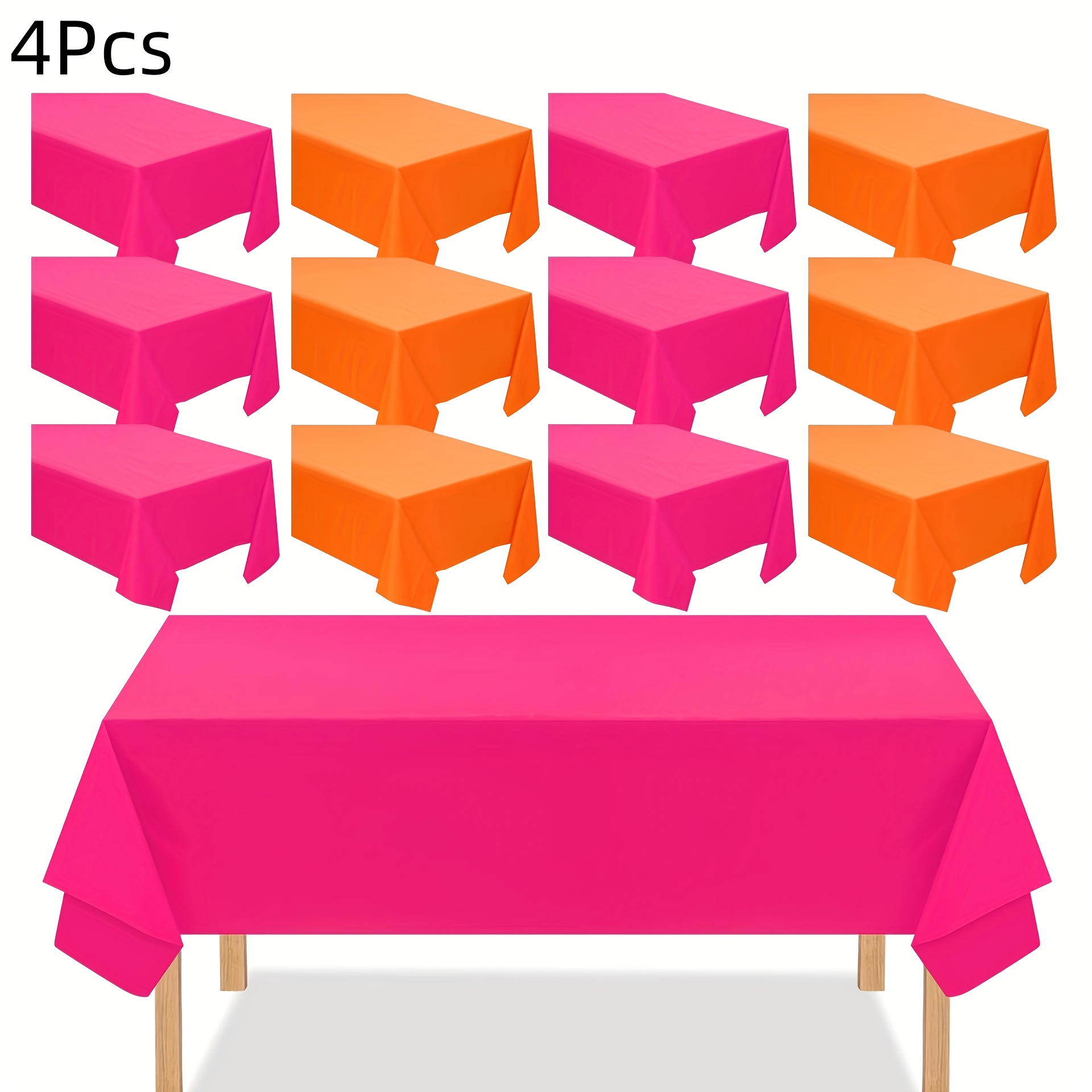 TEMU Set da 4 Tovaglie di Plastica Monouso Rosa e - Copritavolo Rettangolari per Festa Valentino, Decorazioni Nuziali, Decorazione , Arredo da