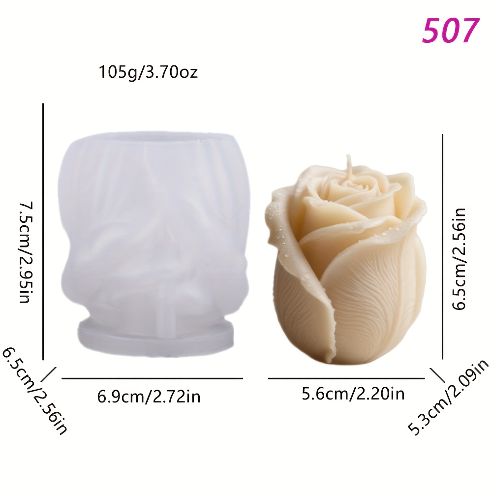 Image of 1pc Rose Silicone Mold, Creative Decoration, Resin Casting Crafts. Flexible And Durable Silicone Mold, Suitable For Halloween, Thanksgiving, Valentine's Day, Wedding Decoration Ornaments