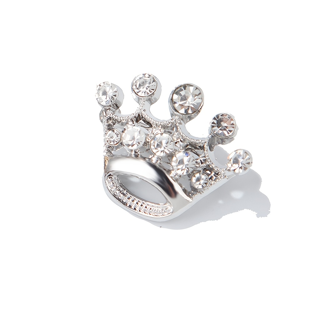 Rhinestone Small Crown Brooch, Elegant Accessory