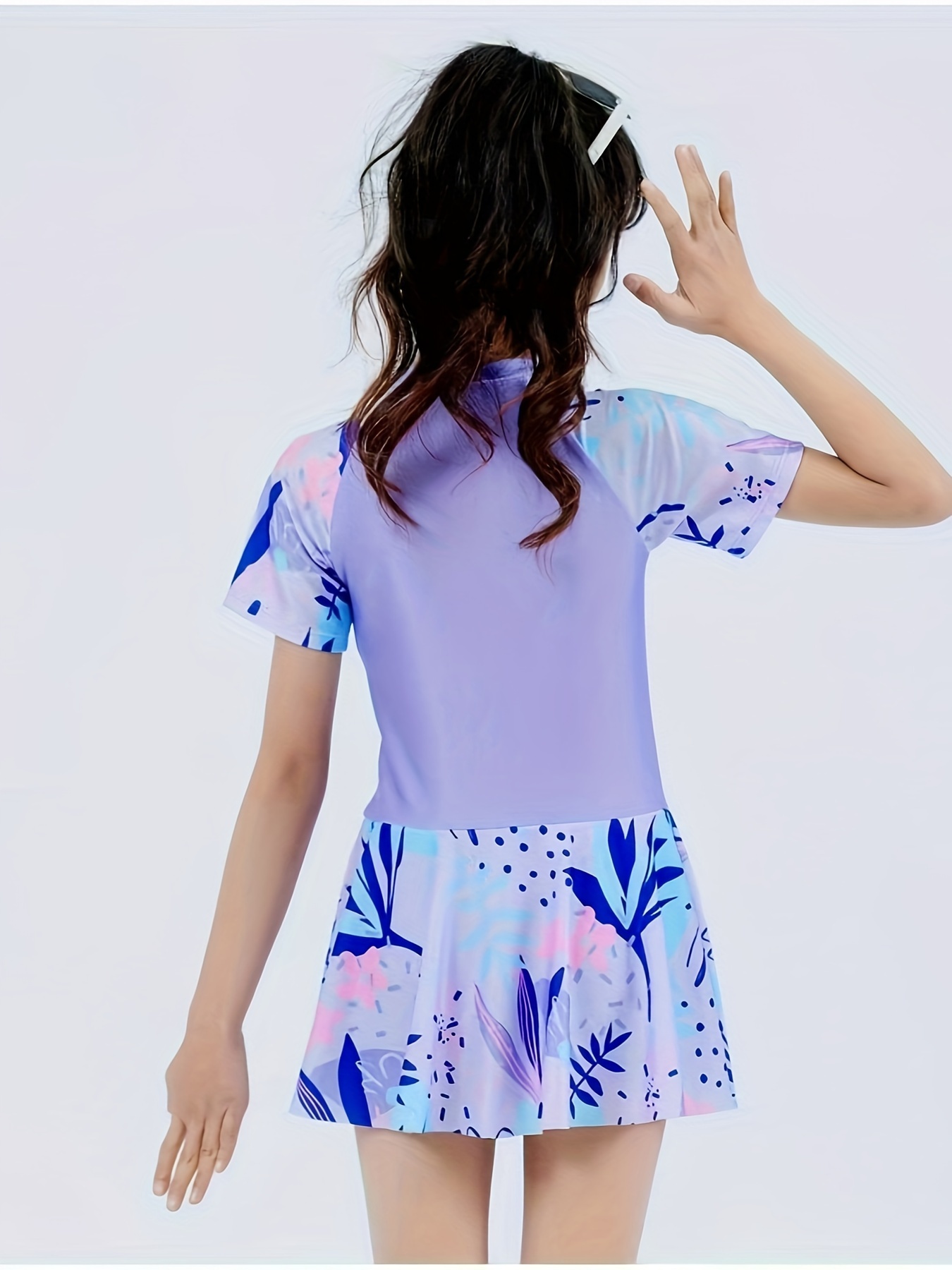 Short on sale sleeve swimdress