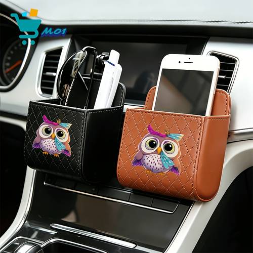 1 pièce sac de rangement à suspendre pour grille daération de voiture, motif avec écharpe à , pour lunettes, cartes et accessoires, pour halloween, thanksgiving, noël et autres cadeaux, compatible avec la plupart des voitures