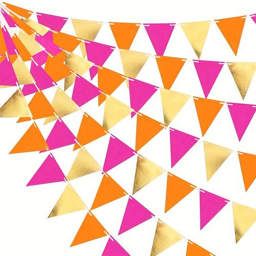 15pcs glitter golden hot party hanging decorative banner banner pull flag thanksgiving decoration supplies suitable for birthday wedding gender reveal party and retirement party