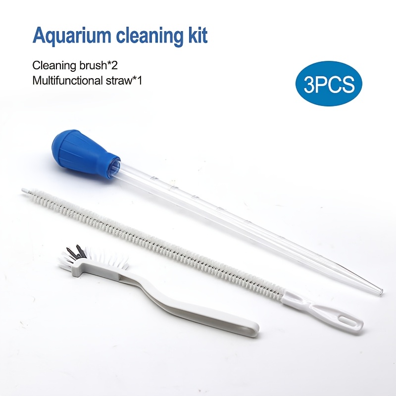 TEMU 【】水槽掃除用品、魚タンクサイフォン、魚タンク廃水抽出器、パイプクリーニングブラシ、水槽フィルターホースブラシ、簡単交換水掃除ツール、掃除道具、電池なし