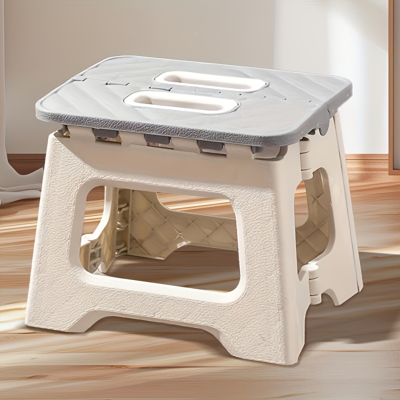 home folding step stool 1pc set non slip surface footstool 8 7 inches tall to 300 abs sturdy and lightweight plastic folding step stool for kitchen bedroom bathroom and living room details 1