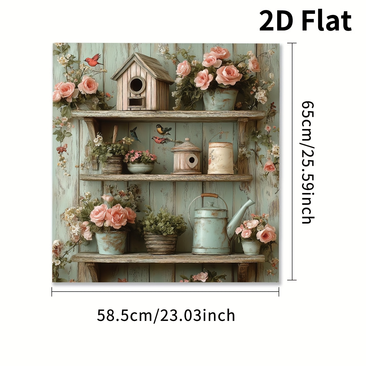 TEMU 2d Flat, 1pc 2d Flat Flowers Nest Teapot Theme Magnetic Dishwasher Door Cover Sticker On Wood Board For Dishwasher, Refrigerator And More - Easy