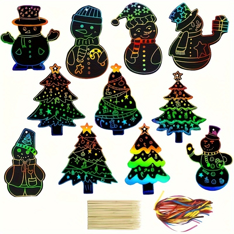 

12- Christmas Tree , , Wooden Pens, No-battery Hanging For Classroom & Decorations
