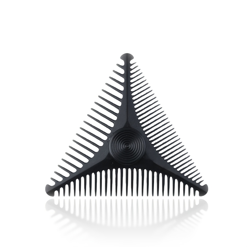 TEMU Peine para peinar el cabello con diseño triangular giratorio . Tres diseños de dientes: de dientes anchos, de dientes medianamente anchos y de