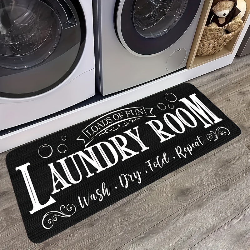 

Laundry Room Mat - " Of Fun, Room At " Design, 10mm , 18d Polyester, Machine Washable, Stain-resistant, Non-slip Mat For Kitchen, Bathroom, Hallway - Farmhouse Decor, Laundry Room Accessories