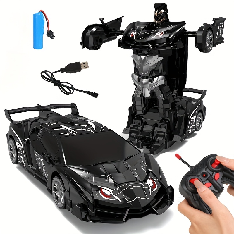 TEMU 1:18 Scale Rc Car - Remote Control Toy Car, Transformable Robot Remote Control Car, Toy Car, 360-degree Rotation, With Led, 16km/h [rechargeable