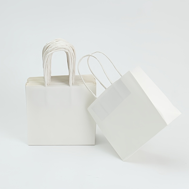 Image of Gift For Her/him Small Size Horizontal Shopping & Merchandise Bags - Brown White Black Paper Gift Bags With Handles For Retail, Party Favors, Jewelry Display & Holiday Gifting