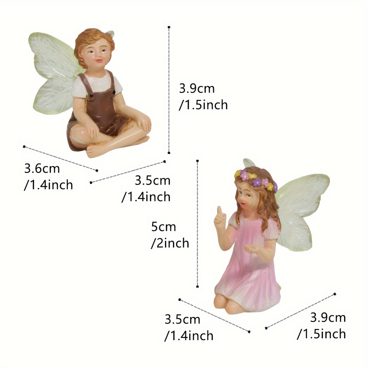 Image of 2pcs Cute Garden Resin Crafts Tabletop Ornaments, Tale Ornaments Garden Lawn Porch Courtyard Outdoor Decoration, Tale Garden Additions