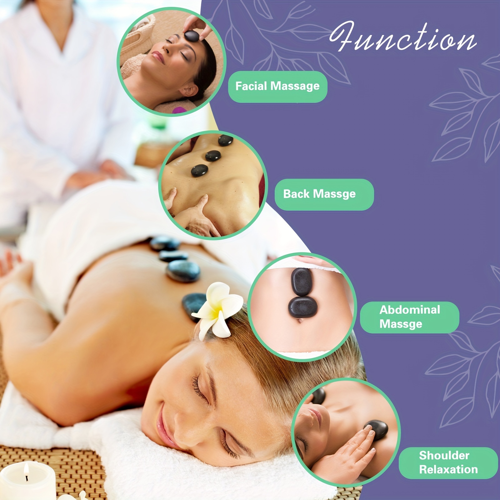 hot stones massage set with temperature adjustment 10 piece hot stones with heater kit professional massage tool for spa lymphatic relieve tension and muscle pain details 4