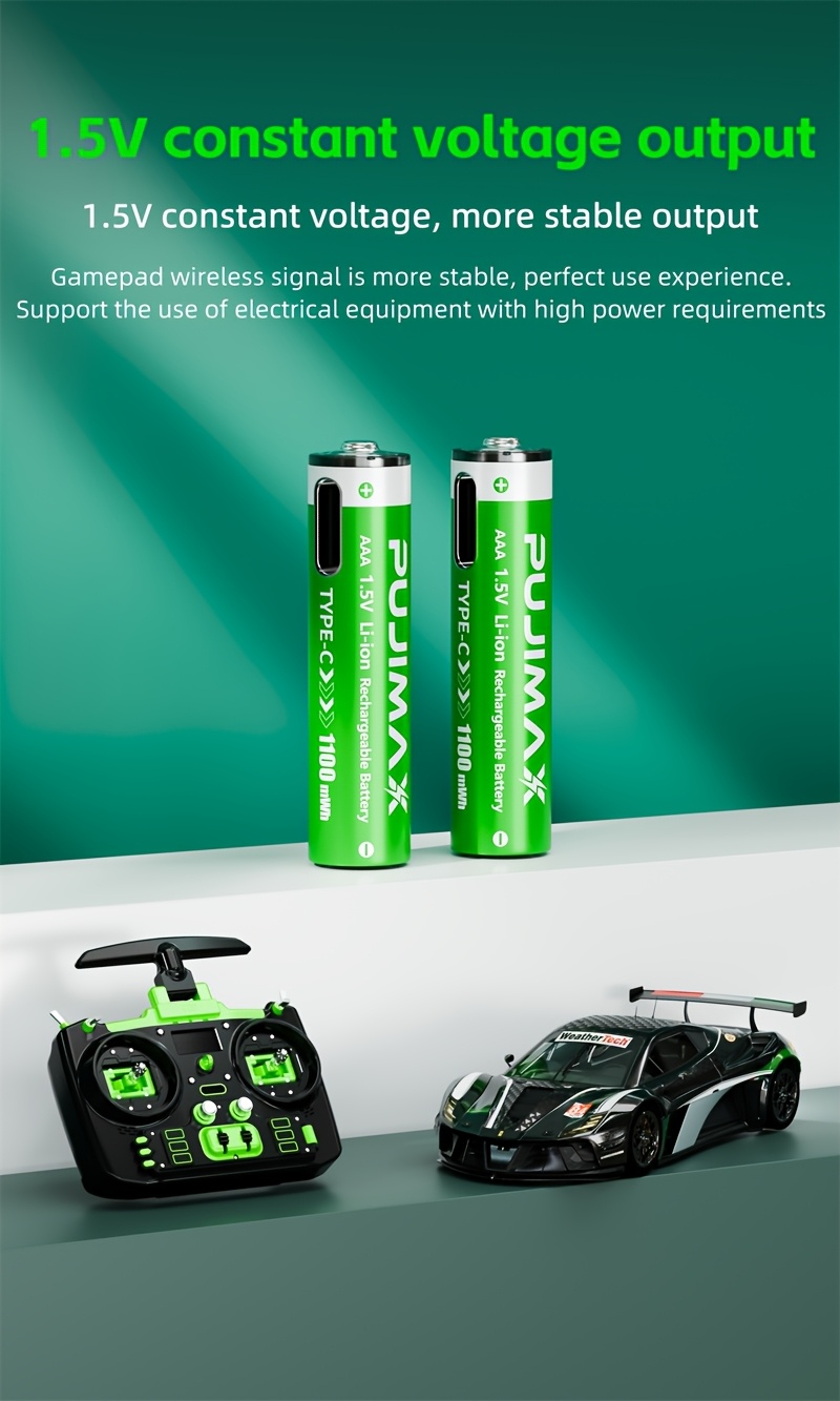   aaa 1.5v литиево-ионный аккумулятор с интерфейсом type-c, перезаряжаемый usb аккумулятор, подходит для использования в мыши, игровых контроллерах, тв-пультах, кондиционерах, колонках, будильниках, фонариках, светодиодных лампах, электронных весах Детали 1