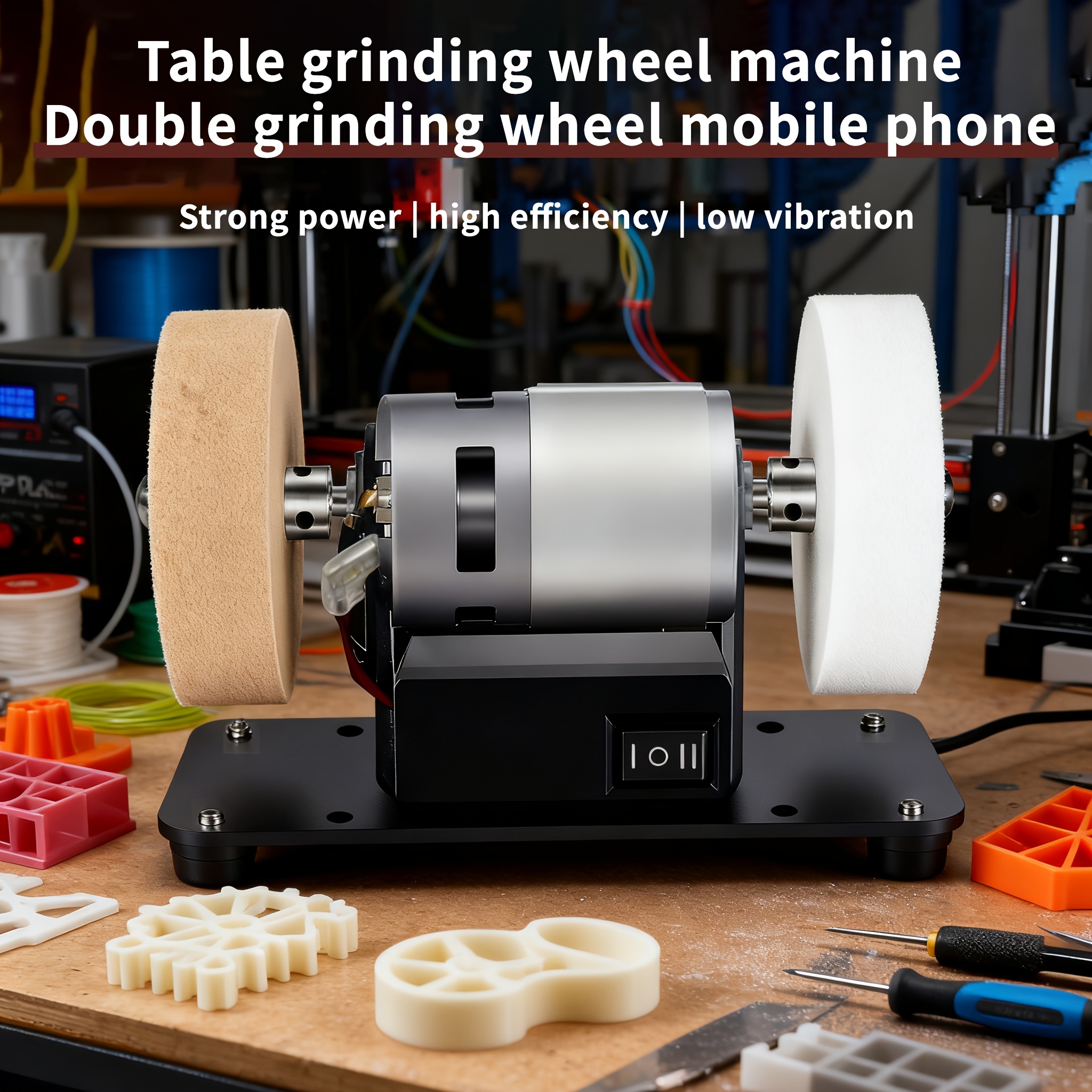 Mini Electric Drum Sander with Variable Speed-Compact Knife Sharpener And Polisher for Knife Making, Woodworking And Metalworking, And DIY Crafts